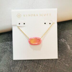 Kendra Scott Elisa Enamel Framed Necklace, Gold Sunset Illusion